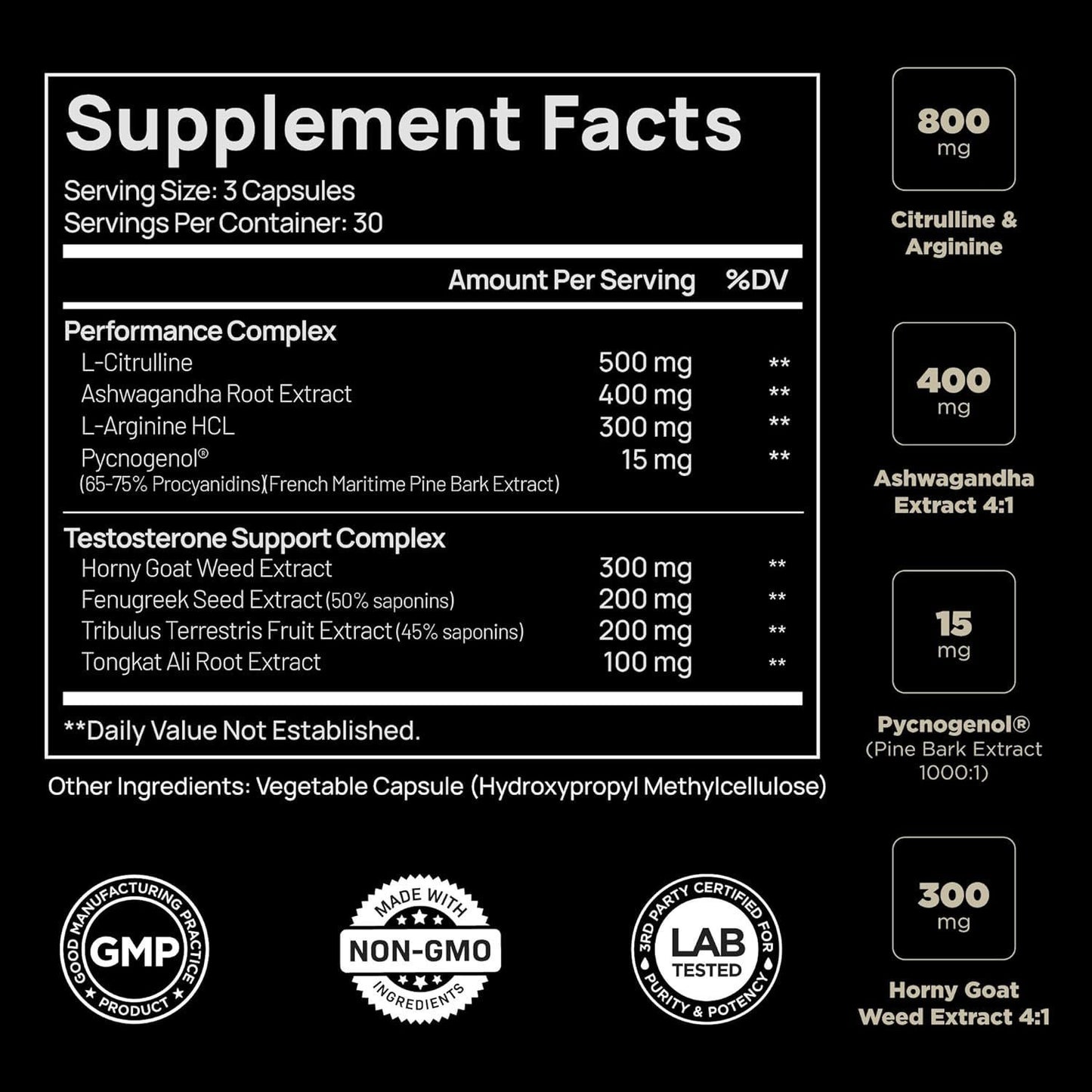 Tongkat Ali Herbal Supplement Capsules